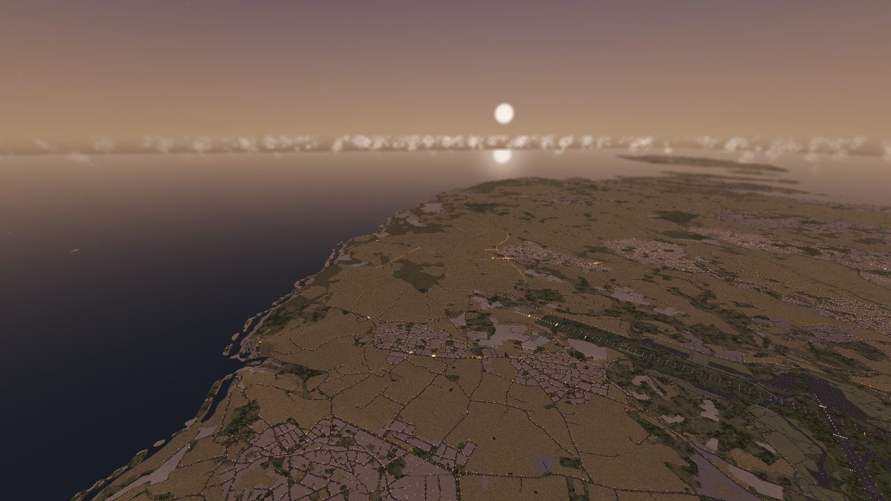Malta from altitude at golden hour, sun low over the sea